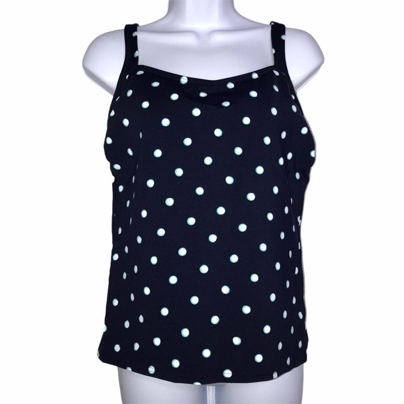 Lands' End Other - Lands' End Blue Polka Dot Lined Tankini Top 6L